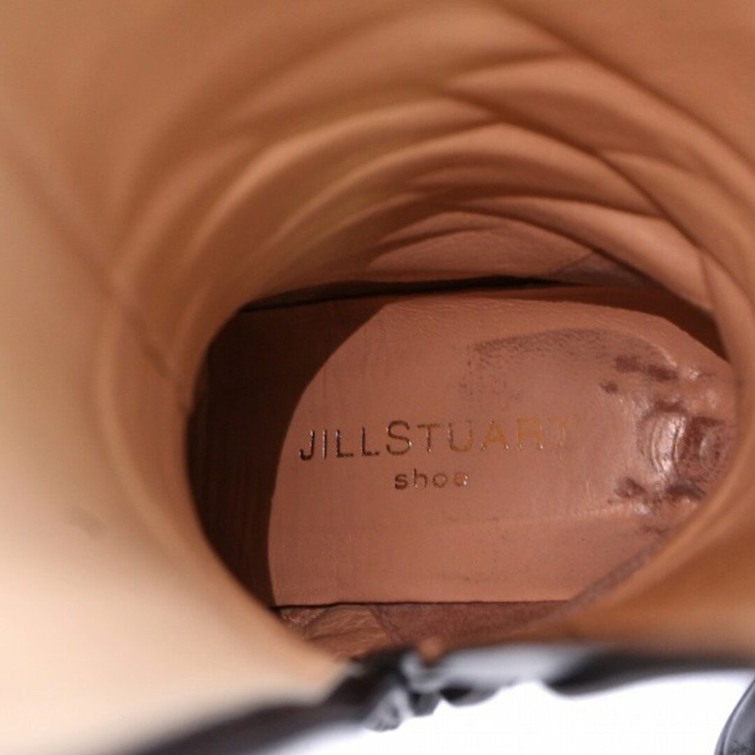 JILLSTUART(ジルスチュアート)のジルスチュアート ロングブーツ スクエアトゥ チャンキーヒール レザー 22 黒 レディースの靴/シューズ(ブーツ)の商品写真