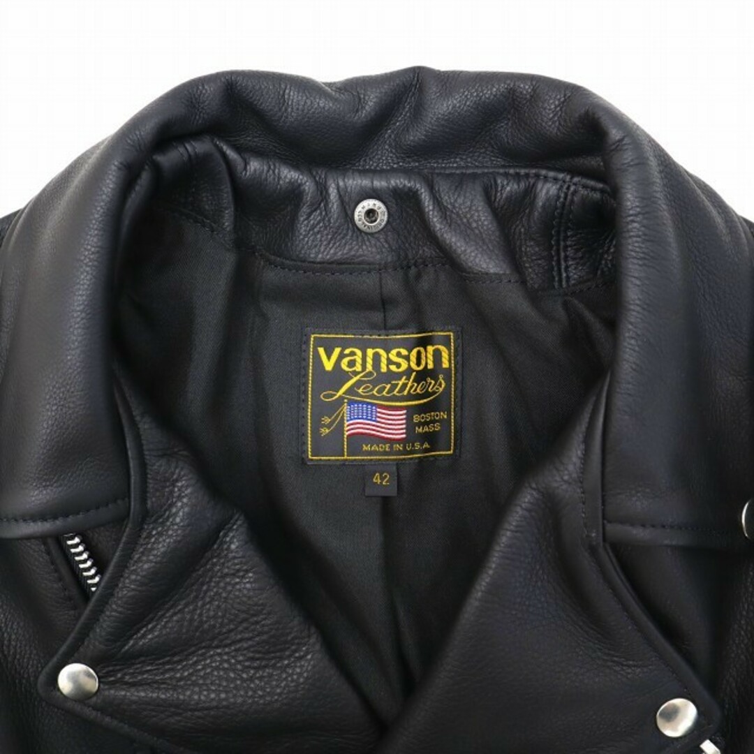 VANSON(バンソン)のバンソン C2 CUSTOM2 カウレザー ダブルライダース ジャケット 42 メンズのジャケット/アウター(ライダースジャケット)の商品写真