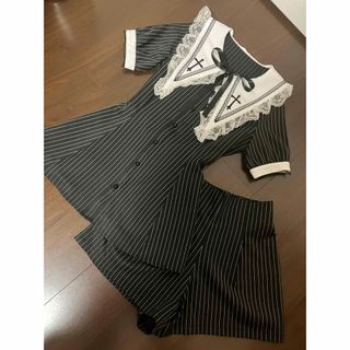 MA*RS - marsうさぎみくコラボbig襟クロス刺繍セットアップ半袖ank MA*RS - marsうさぎみくコラボbig襟クロス刺繍セットアップ半袖ank