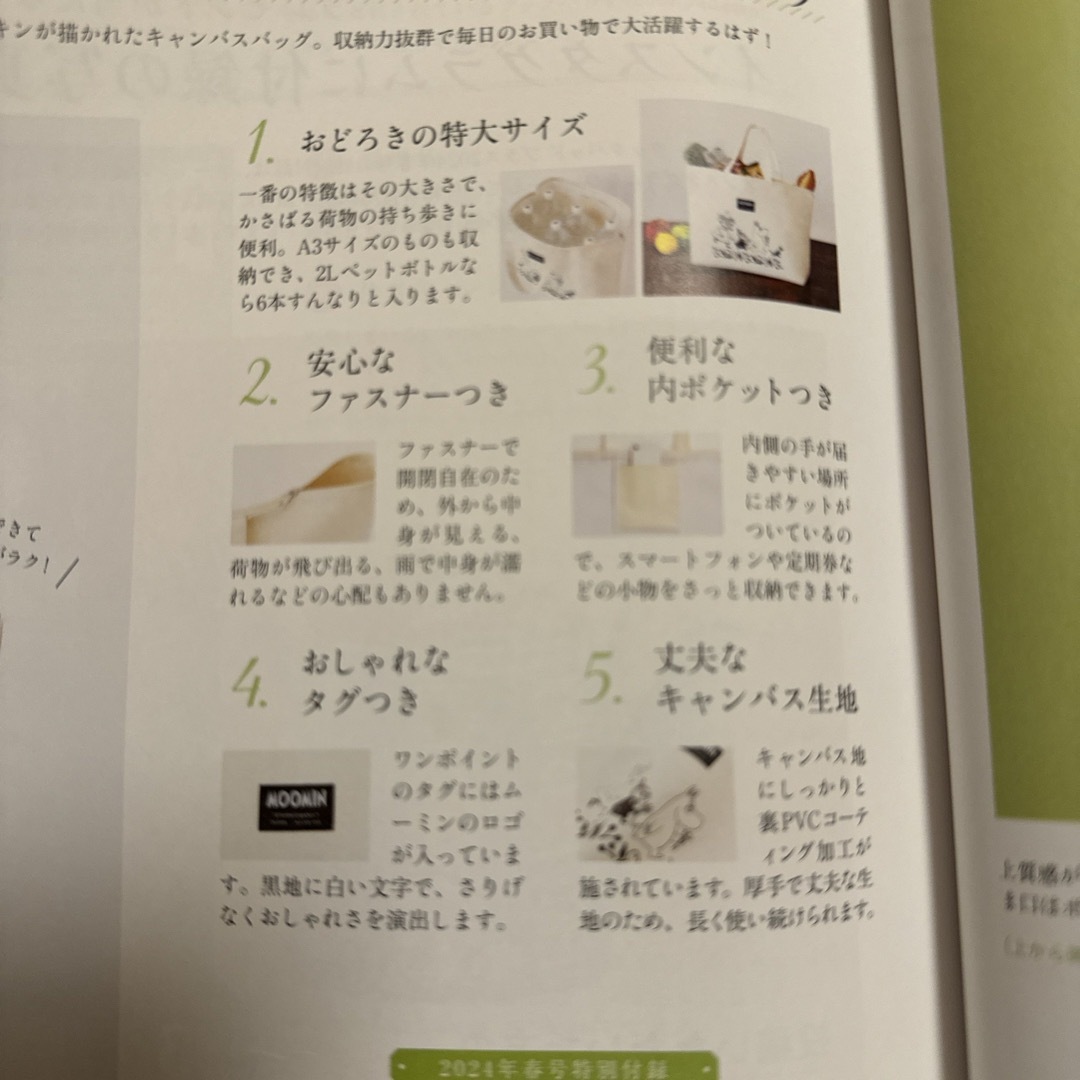 MOOMIN(ムーミン)のcookpad plus (クックパッドプラス) 2024年 04月号 付録 レディースのバッグ(トートバッグ)の商品写真