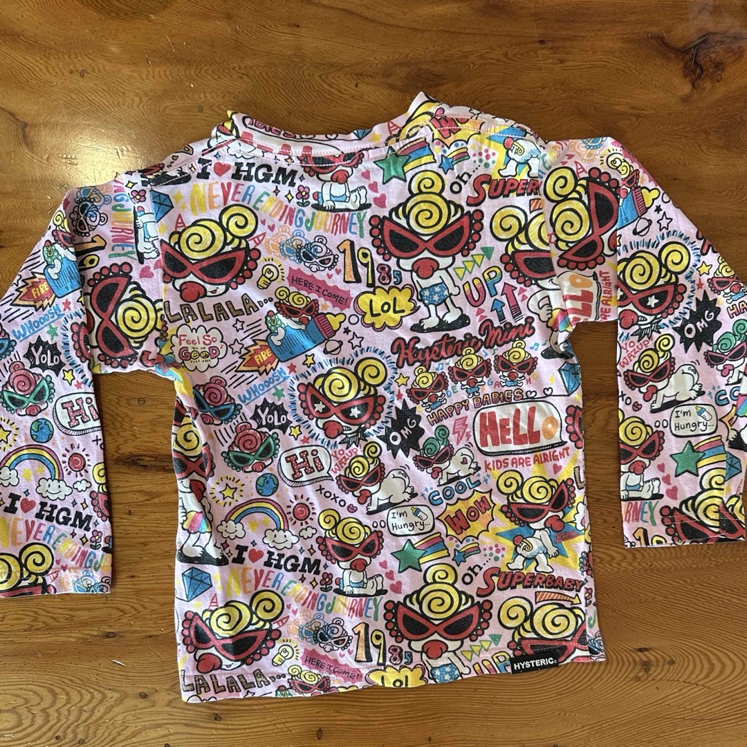 HYSTERIC MINI(ヒステリックミニ)のヒステリックミニ  総柄　長袖ロンT 105 キッズ/ベビー/マタニティのキッズ服女の子用(90cm~)(Tシャツ/カットソー)の商品写真