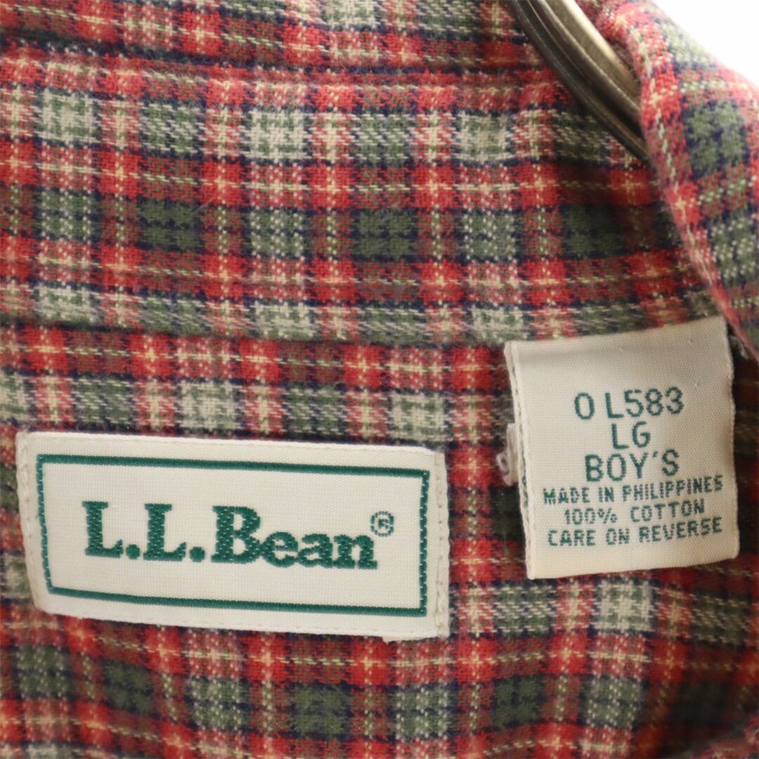 L.L.Bean(エルエルビーン)のエルエルビーン アウドドア チェック 長袖 ボタンダウンシャツ LG L.L.Bean キッズ 古着 【240315】 キッズ/ベビー/マタニティのキッズ服男の子用(90cm~)(ブラウス)の商品写真