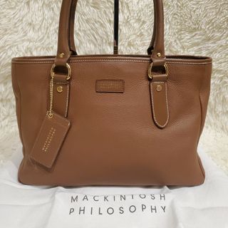 マッキントッシュフィロソフィー(MACKINTOSH PHILOSOPHY)の美品 マッキントッシュフィロソフィー　レザートートバッグ キャメル　鏡付き A4(トートバッグ)