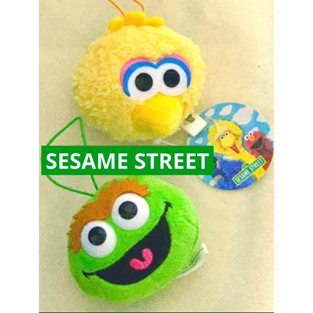 SESAME STREET(セサミストリート)のセサミストリート❤️フェイスマスコット⭐️ビッグバード＆オスカー☘️新品未使用 エンタメ/ホビーのおもちゃ/ぬいぐるみ(ぬいぐるみ)の商品写真