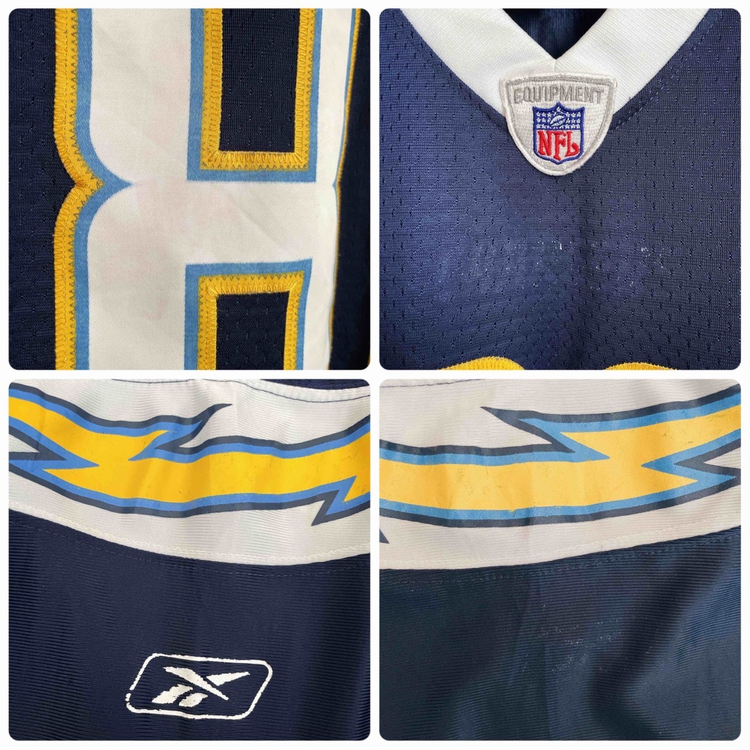 Reebok(リーボック)のNFL Rbk リーボック ゲームシャツ vネック チャージャーズ ネイビー古着 メンズのトップス(Tシャツ/カットソー(半袖/袖なし))の商品写真