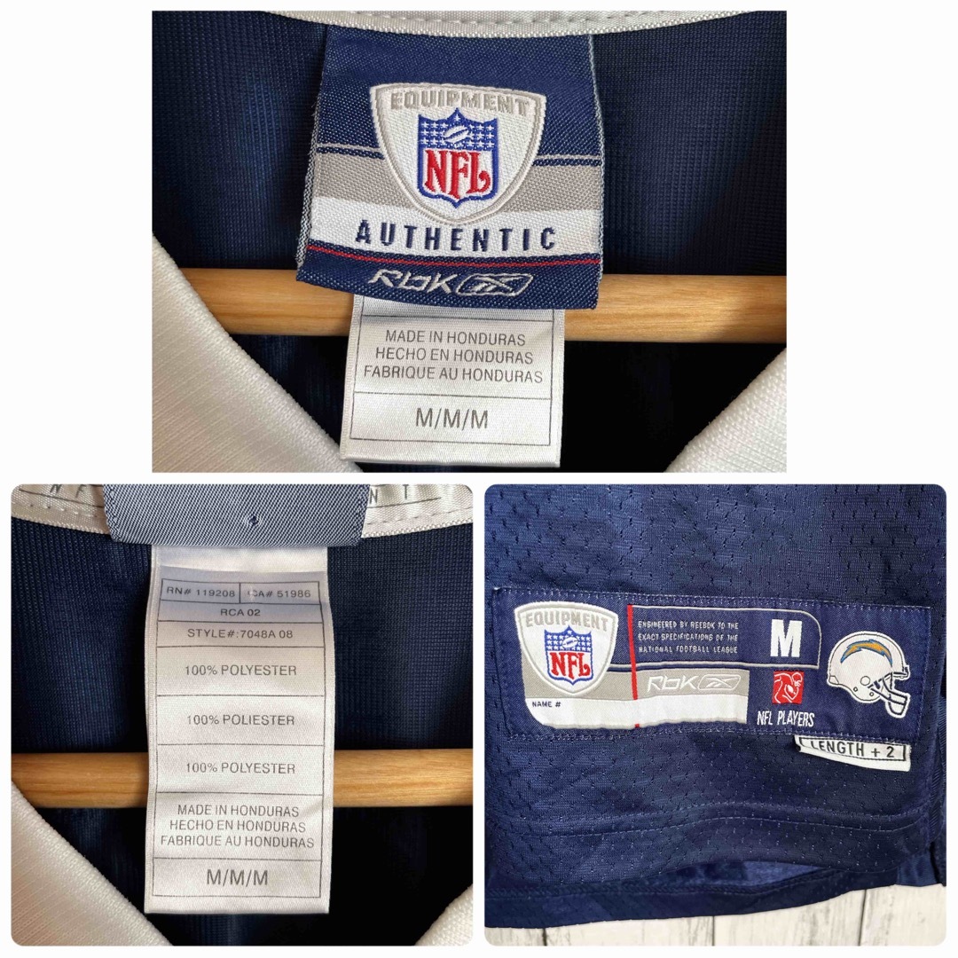 Reebok(リーボック)のNFL Rbk リーボック ゲームシャツ vネック チャージャーズ ネイビー古着 メンズのトップス(Tシャツ/カットソー(半袖/袖なし))の商品写真