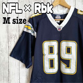 リーボック(Reebok)のNFL Rbk リーボック ゲームシャツ vネック チャージャーズ ネイビー古着(Tシャツ/カットソー(半袖/袖なし))