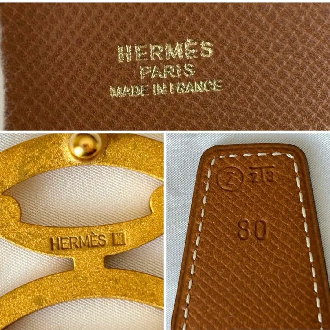 Hermes(エルメス)のHERMES エルメス ベルト ダブルＨ ブラウン ブラック 80 〇Ｚ刻印 レディースのファッション小物(ベルト)の商品写真