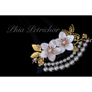 髪飾り 桜 かんざし バチ型 螺鈿 真珠母貝 パール W2401091簪(和装小物)