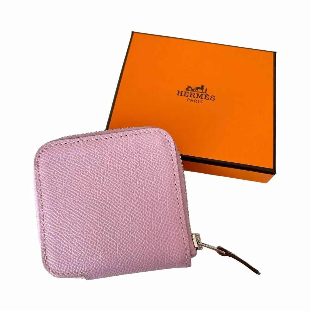 HERMES - HERMES エルメス アザップ コインケース ヴォーエプソン ピンク U刻印