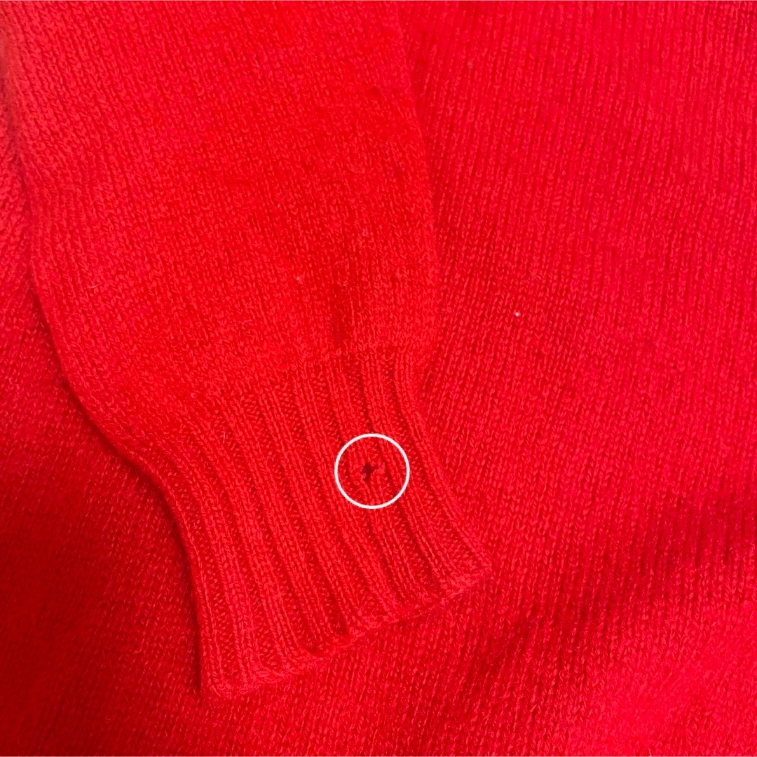 VINTAGE(ヴィンテージ)のスコットランド製 SHETLAND ISLANDS 手編みニット 赤 メンズのトップス(ニット/セーター)の商品写真