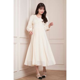 ハーリップトゥ(Her lip to)の新品】herlipto Lace Sleeve Crepe Long Dress(ロングワンピース/マキシワンピース)