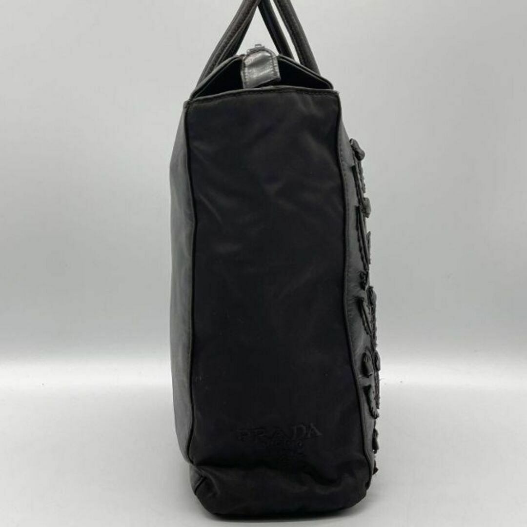 PRADA(プラダ)の✨️美品✨️PRADA ハンドバッグ トートバッグ フラワーモチーフ ブラウン レディースのバッグ(トートバッグ)の商品写真