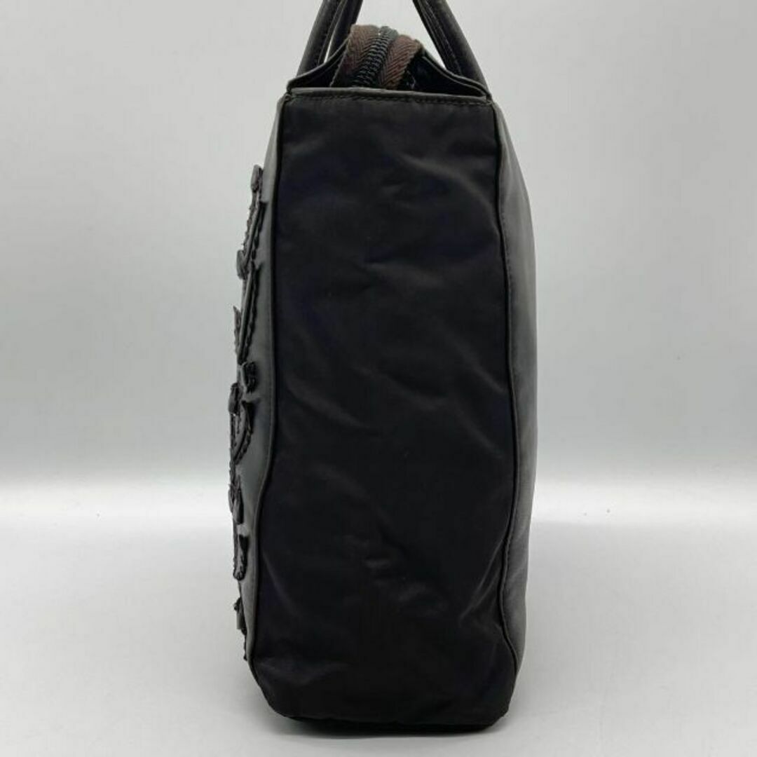 PRADA(プラダ)の✨️美品✨️PRADA ハンドバッグ トートバッグ フラワーモチーフ ブラウン レディースのバッグ(トートバッグ)の商品写真