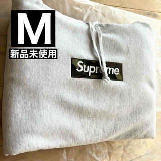 シュプリーム(Supreme)の【新品】タグ付き シュプリーム ボックスロゴ パーカー カモ グレー M(パーカー)