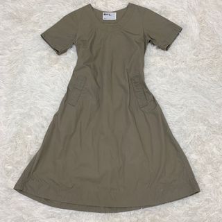 マーガレットハウエル(MARGARET HOWELL)の【美品】MHL. エムエイチエル　半袖　ワンピース ベージュ S(その他)