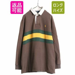 ラルフローレン(Ralph Lauren)の90s ポロ ラルフローレン スウェット ラガーシャツ メンズ XL / 古着 90年代 オールド 長袖シャツ ラグビー ワンポイント 胸 ボーダー 厚手(シャツ)