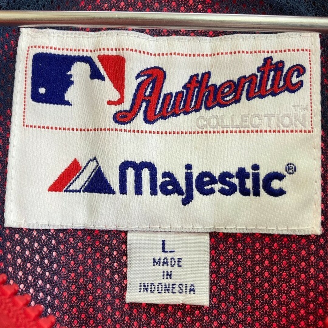 Majestic(マジェスティック)の★Majestic マジェスティック MLB セントルイス カージナルス CARDINALS ハーフジップ アノラック ナイロンジャケット ナイロンプルオーバー レッド sizeL メンズのジャケット/アウター(ナイロンジャケット)の商品写真