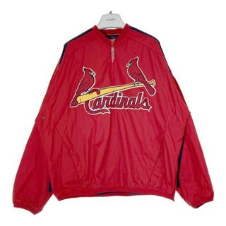 マジェスティック(Majestic)の★Majestic マジェスティック MLB セントルイス カージナルス CARDINALS ハーフジップ アノラック ナイロンジャケット ナイロンプルオーバー レッド sizeL(ナイロンジャケット)