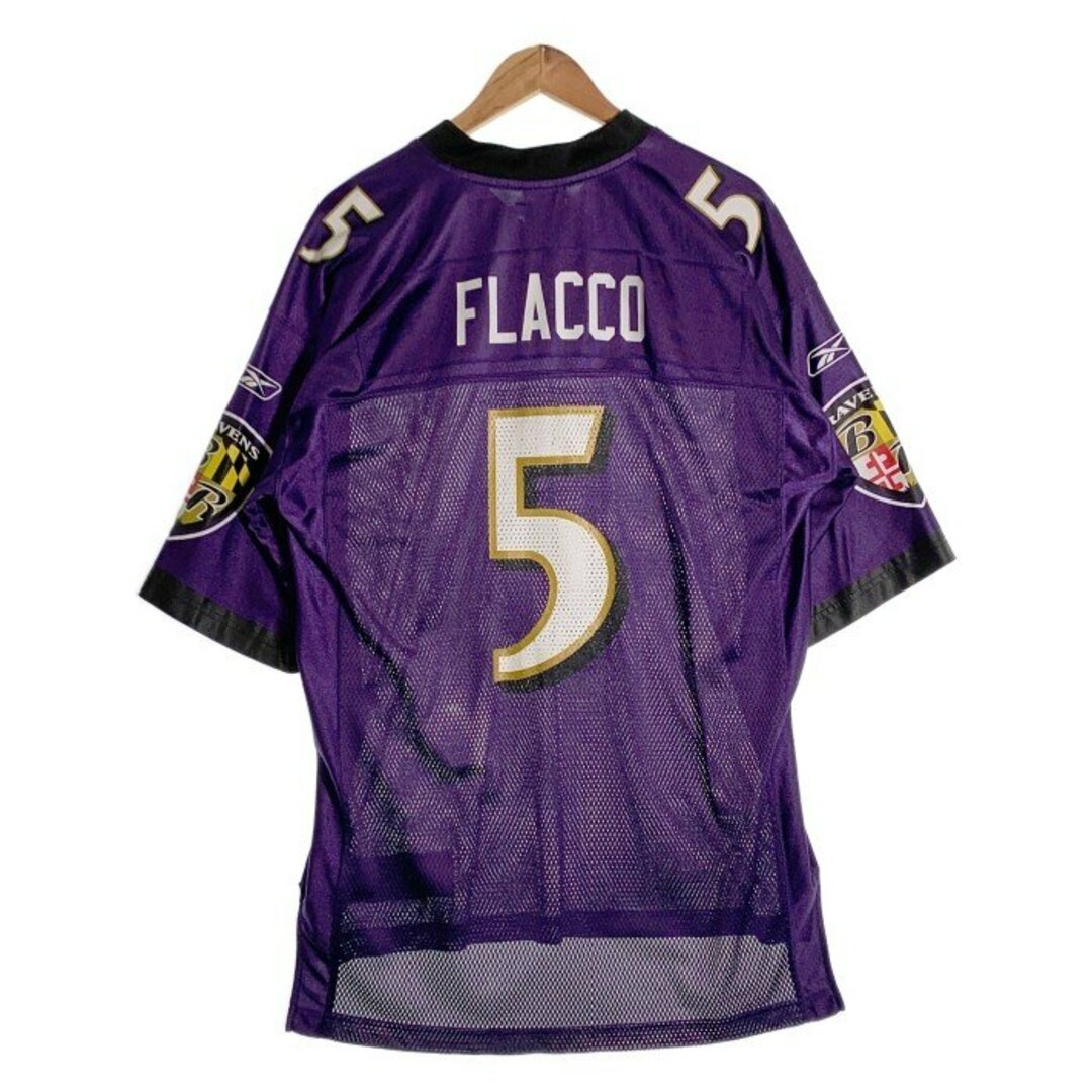 Reebok(リーボック)のReebok リーボック NFL RAVENS FLACCO ゲームシャツ パープル Size L メンズのトップス(Tシャツ/カットソー(半袖/袖なし))の商品写真