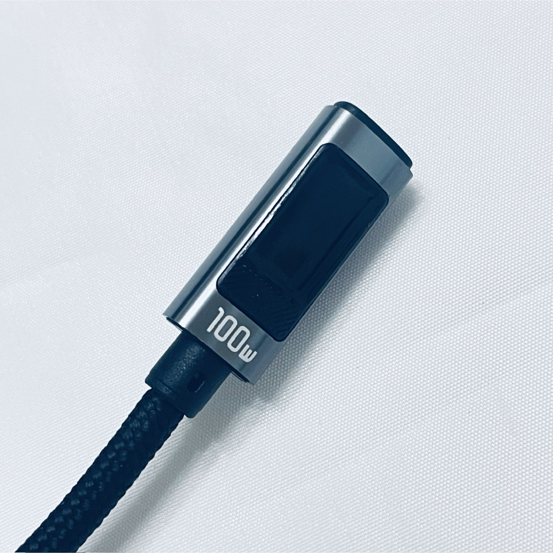 【新品】USB-Cケーブル 2ｍ 100W PD急速充電 LEDディスプレイ付き スマホ/家電/カメラのスマートフォン/携帯電話(バッテリー/充電器)の商品写真