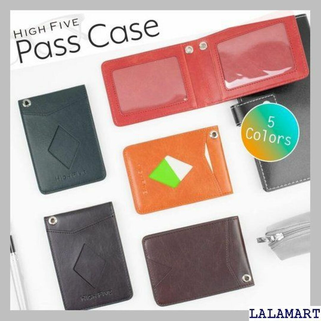 HIGH FIVE パスケース 二つ折り 定期入れ カ メ ダークブラウン 82 メンズのメンズ その他(その他)の商品写真