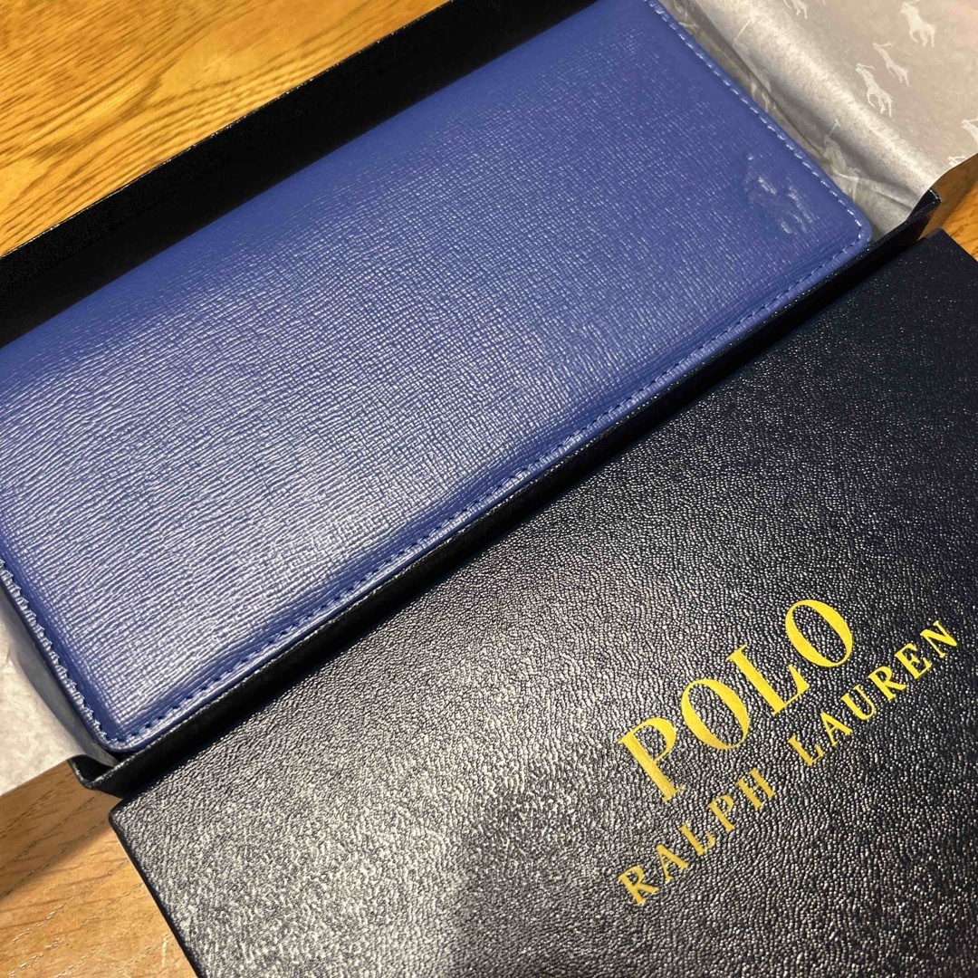 POLO RALPH LAUREN(ポロラルフローレン)のPOLO RALPH LAUREN 青レザー長財布 レディースのファッション小物(財布)の商品写真