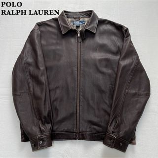 【大人気モデル】POLO RALPHLAUREN レザー スウィングトップ 茶系