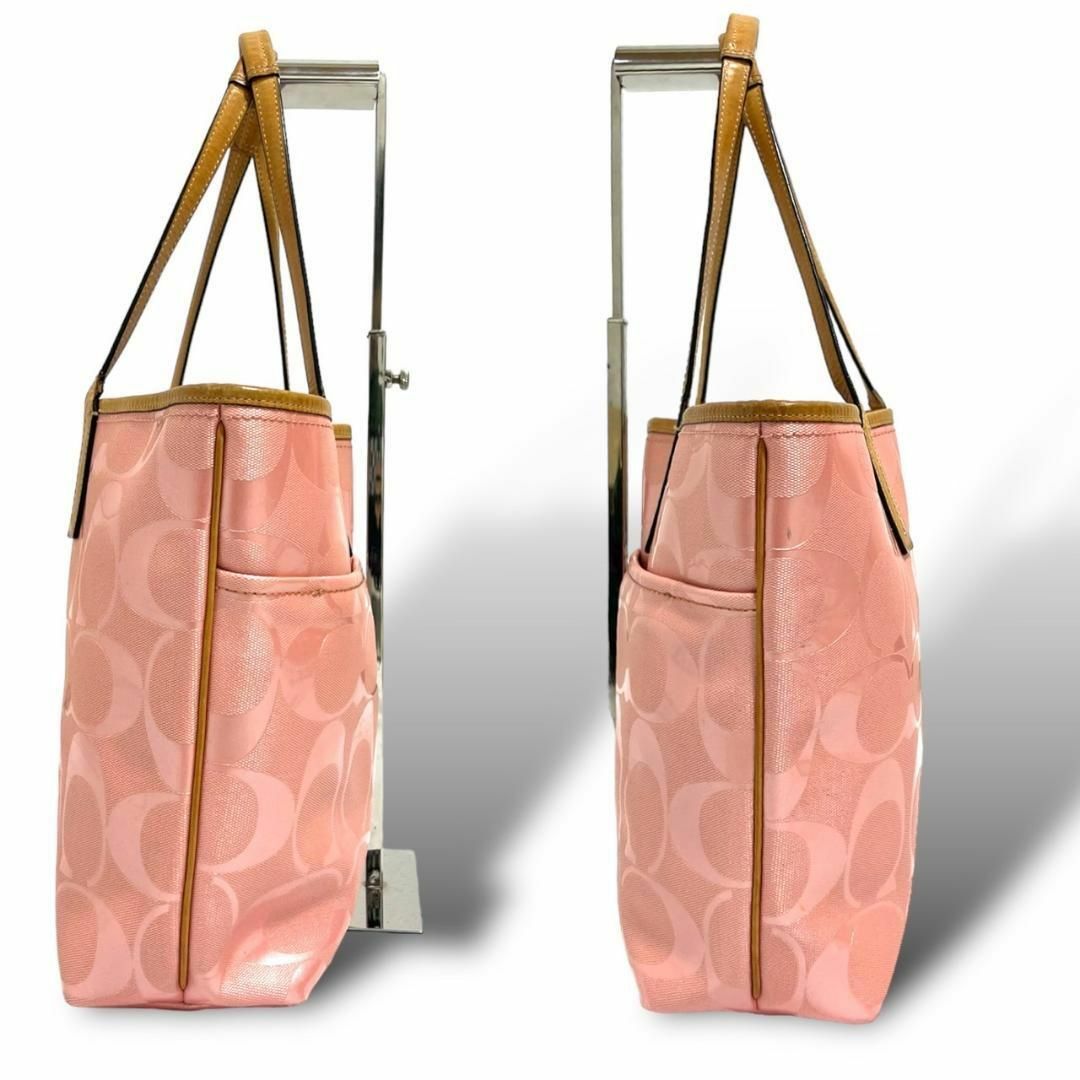 COACH(コーチ)の良品　コーチ トートバッグ　ショルダーバッグ　PVC シグネチャー　ヌメ革 レディースのバッグ(トートバッグ)の商品写真