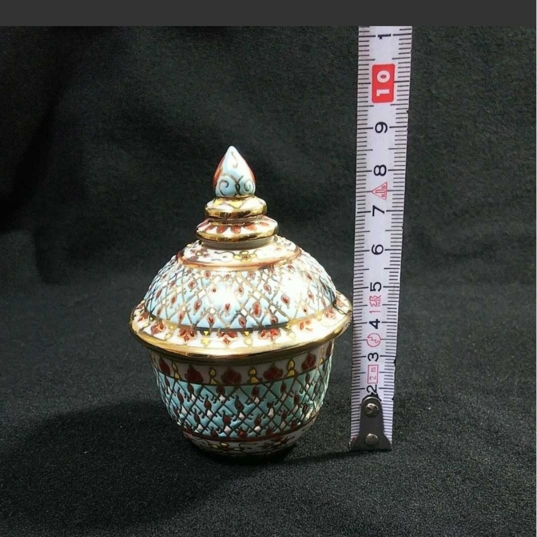 ベンジャロン燒 小物入れ 陶器 タイ 工芸品 雑貨 インテリア/住まい/日用品のインテリア小物(小物入れ)の商品写真