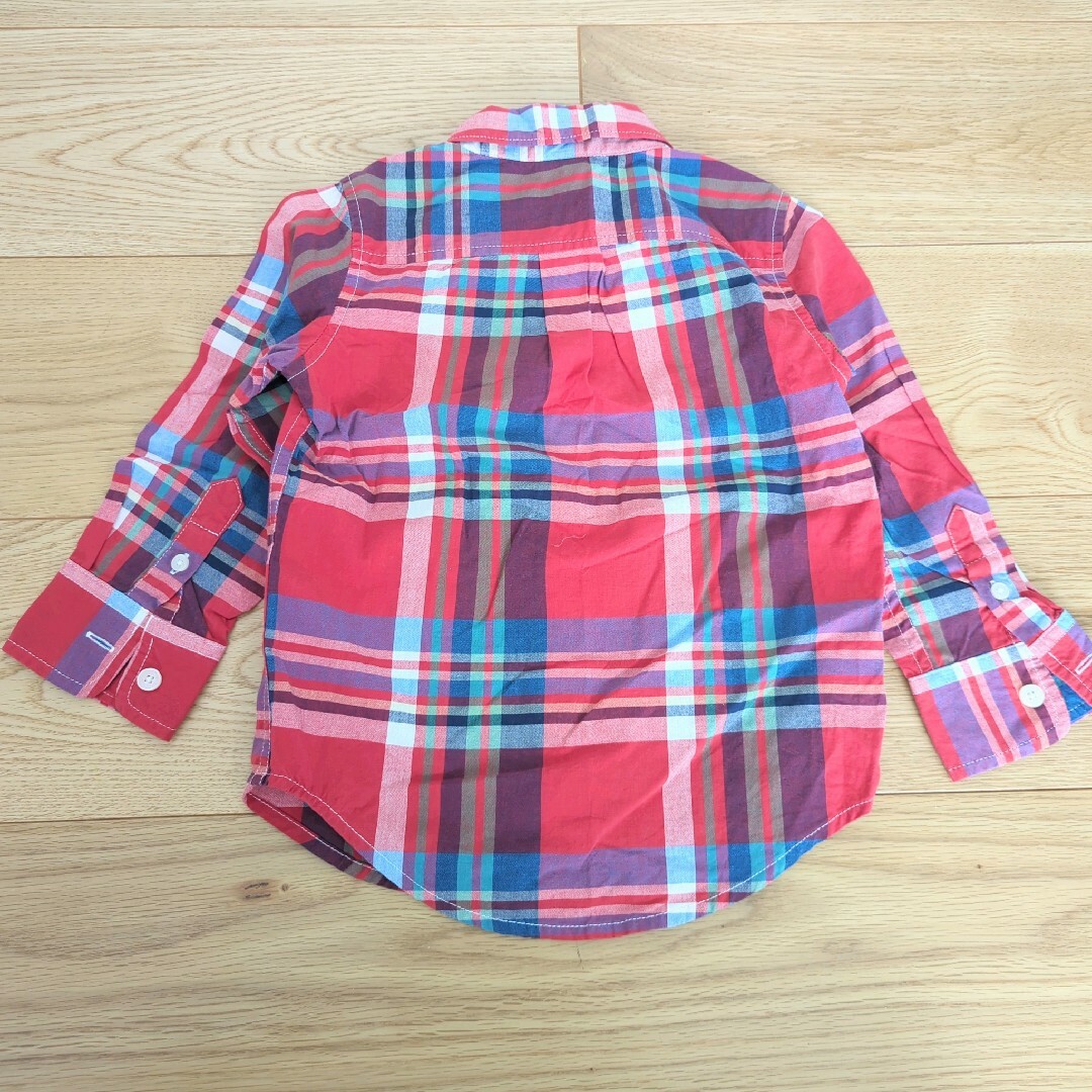 babyGAP(ベビーギャップ)のbabygap ベビーギャップ チェックシャツ 赤 キッズ/ベビー/マタニティのキッズ服男の子用(90cm~)(Tシャツ/カットソー)の商品写真