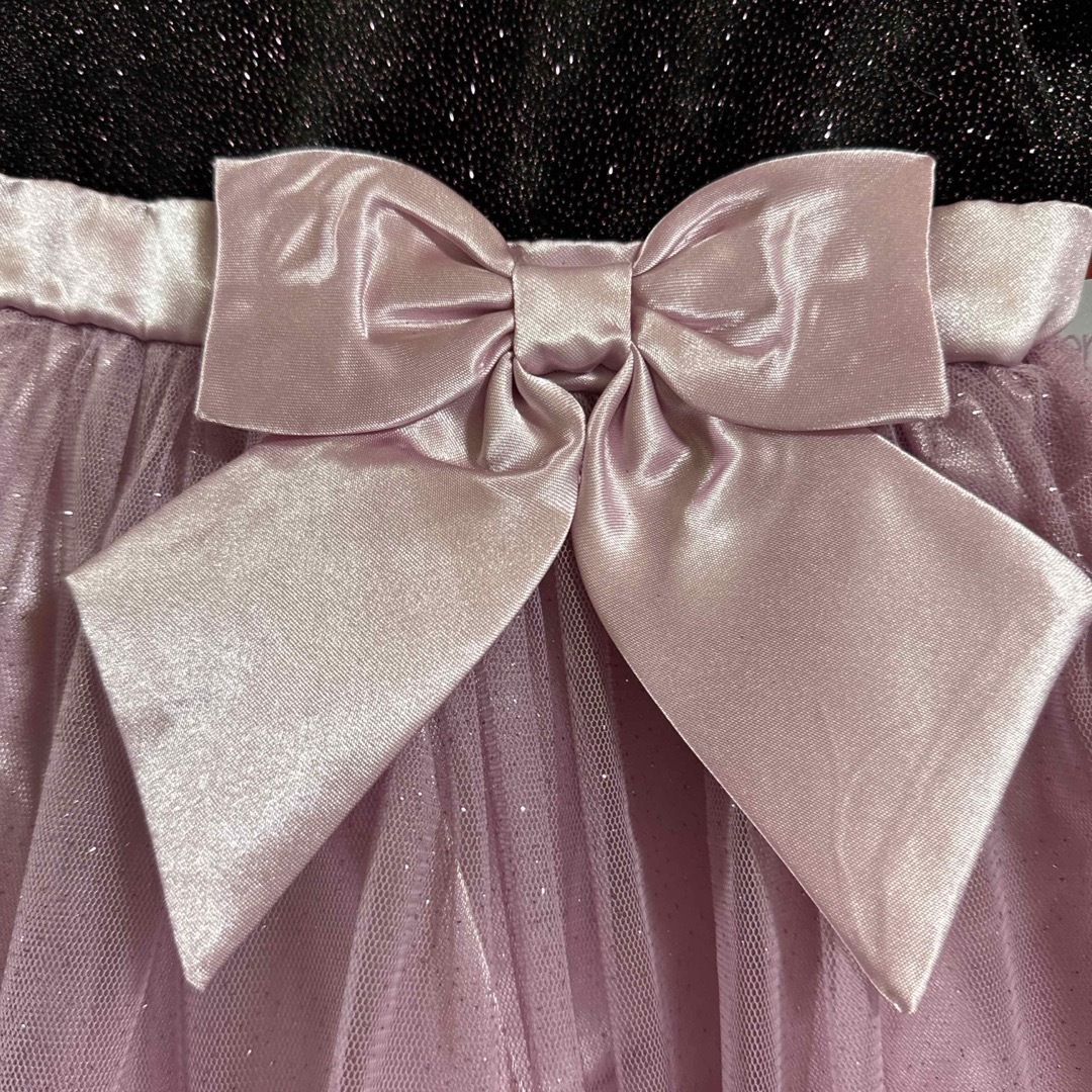 コストコ(コストコ)のドレス　半袖　ガールズ　ピンク　スパンコール　リボン　6歳　130ぐらい　新品 エンタメ/ホビーのコスプレ(衣装)の商品写真