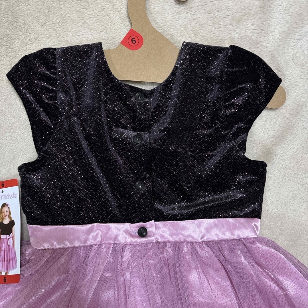 コストコ(コストコ)のドレス　半袖　ガールズ　ピンク　スパンコール　リボン　6歳　130ぐらい　新品 エンタメ/ホビーのコスプレ(衣装)の商品写真