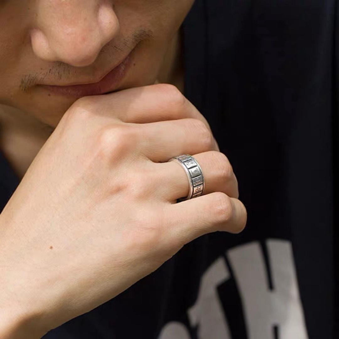 指輪 シルバー リング 麻雀 国士無双 麻雀牌柄 メンズのアクセサリー(リング(指輪))の商品写真