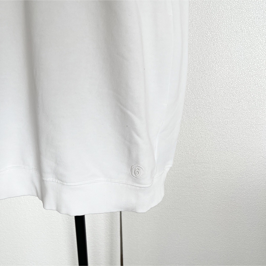 MM6(エムエムシックス)のMM6 Maison Margielaマルジェラ　ラッフル付き半袖ワンピース　白 レディースのワンピース(ミニワンピース)の商品写真