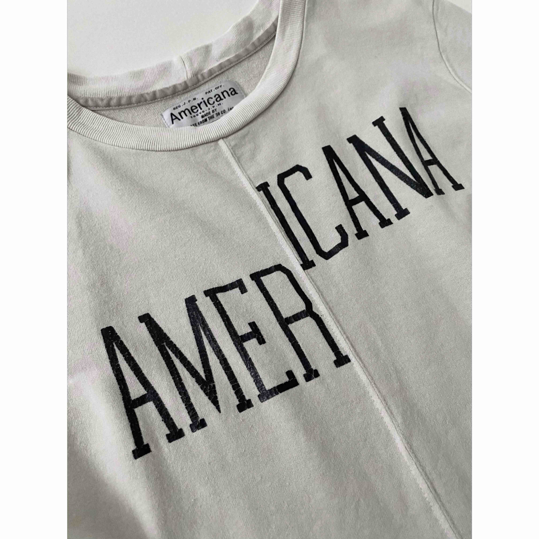 AMERICANA(アメリカーナ)のAmericana アメリカーナ　ロゴTシャツ　ベージュ レディースのトップス(Tシャツ(半袖/袖なし))の商品写真