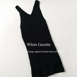 Whim Gazette - 美品　ウィムガゼット　フィットリブノースリーブ　黒　F