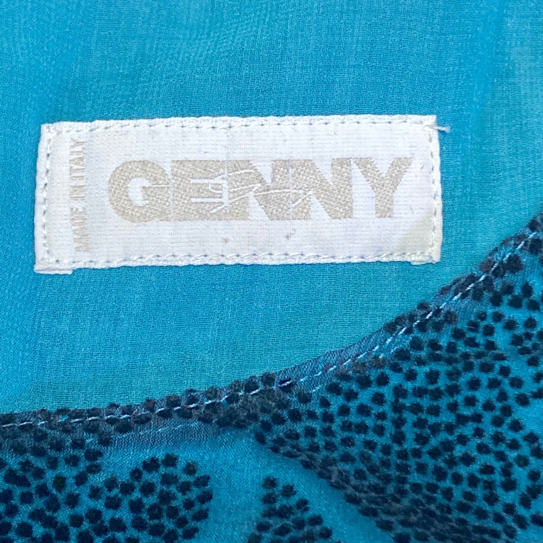 Genny(ジェニー)の美品☆GENNYオーガンジーベロアプリントチュニック裏地シルク40☆イタリア製 レディースのトップス(チュニック)の商品写真