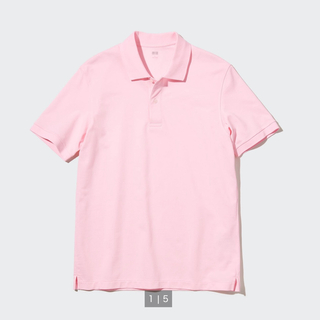 ユニクロ(UNIQLO)のユニクロ ドライカノコポロシャツ ピンク 男女兼用Mサイズ(ポロシャツ)