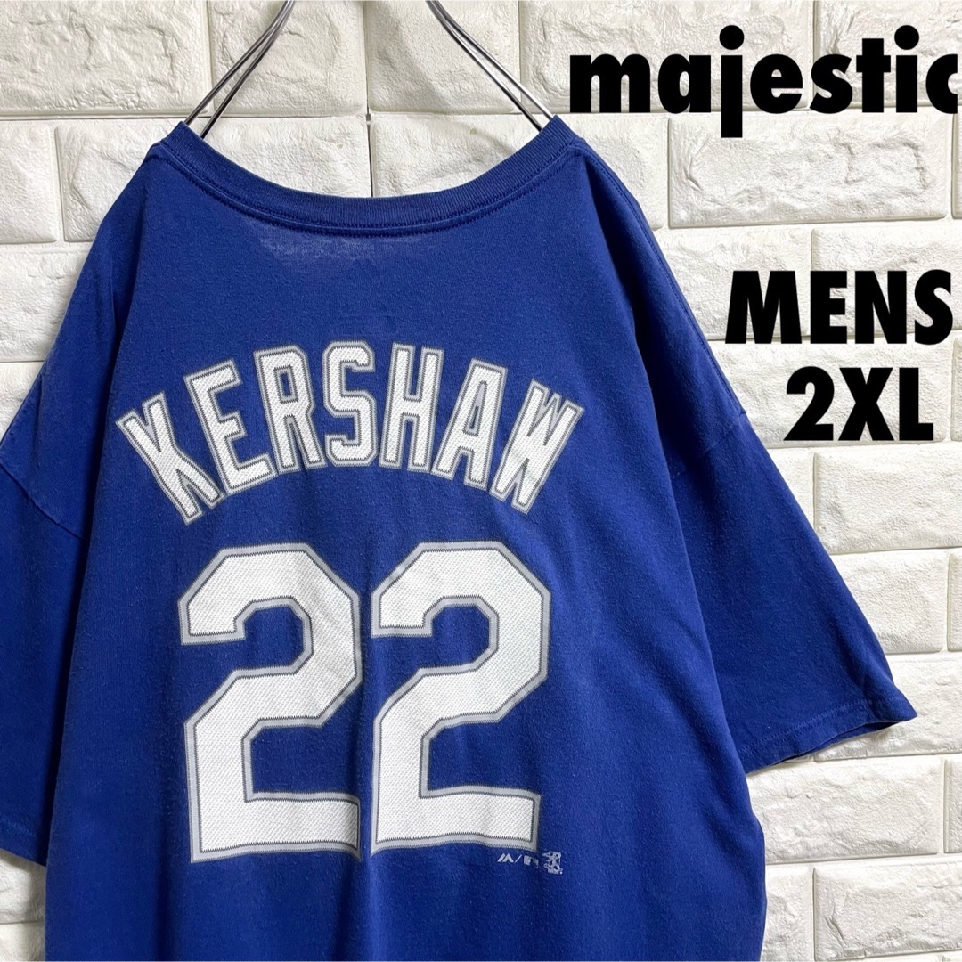 Majestic(マジェスティック)のマジェスティック　ドジャース　カーショウ　半袖Tシャツ　メンズ2XLサイズ メンズのトップス(Tシャツ/カットソー(半袖/袖なし))の商品写真