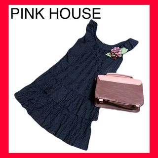 ピンクハウス(PINK HOUSE)のピンクハウス切りっぱなしチュニックワンピース退廃的ゴシック(ミニワンピース)