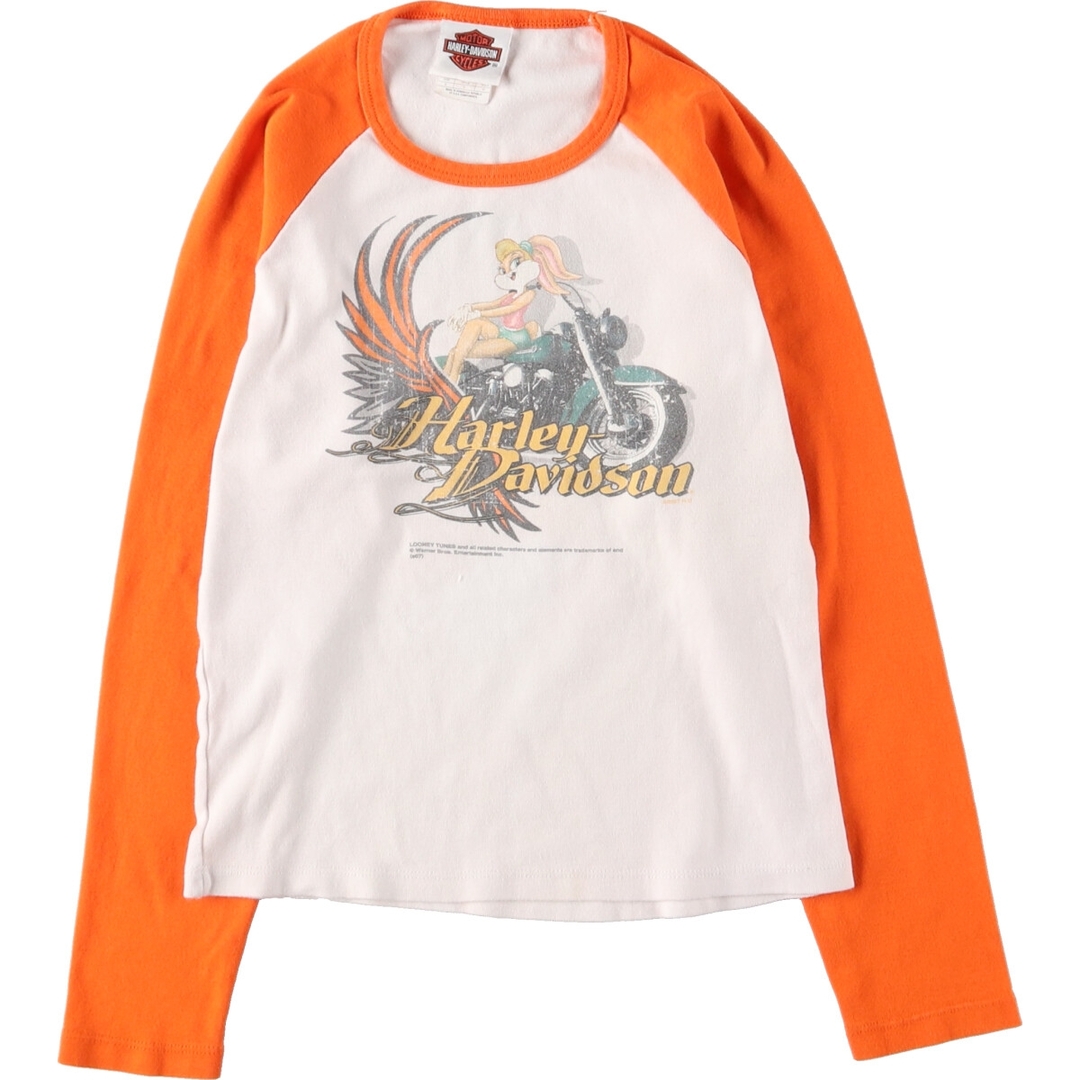 Harley Davidson(ハーレーダビッドソン)の古着 00年代 ハーレーダビッドソン Harley-Davidson LOLA BUNNY ローラバニー ラグランスリーブ ロングTシャツ ロンT レディースS /evb004561 レディースのトップス(Tシャツ(長袖/七分))の商品写真