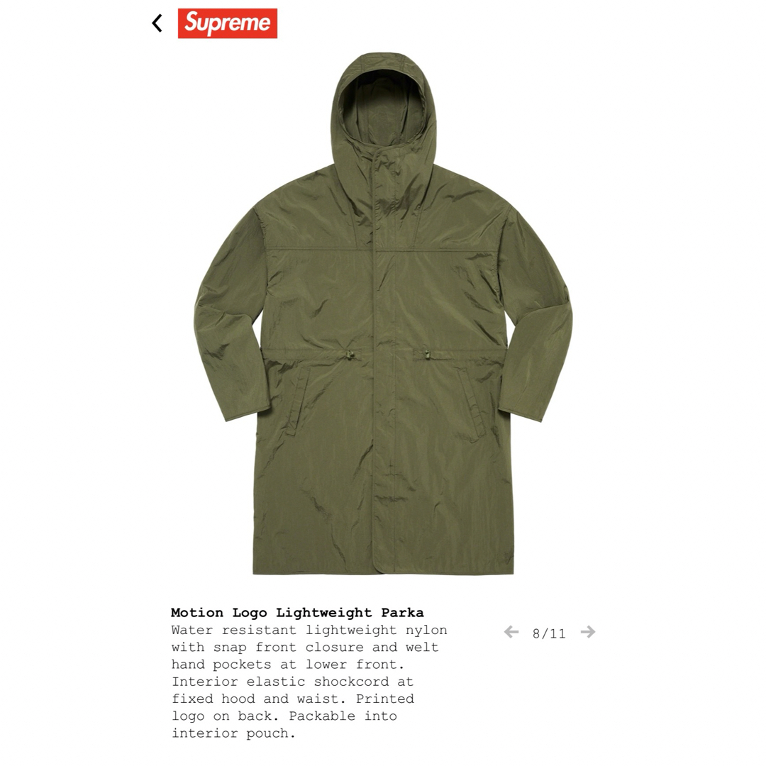 Supreme(シュプリーム)のSupreme Motion Logo Lightweight Parka メンズのジャケット/アウター(モッズコート)の商品写真