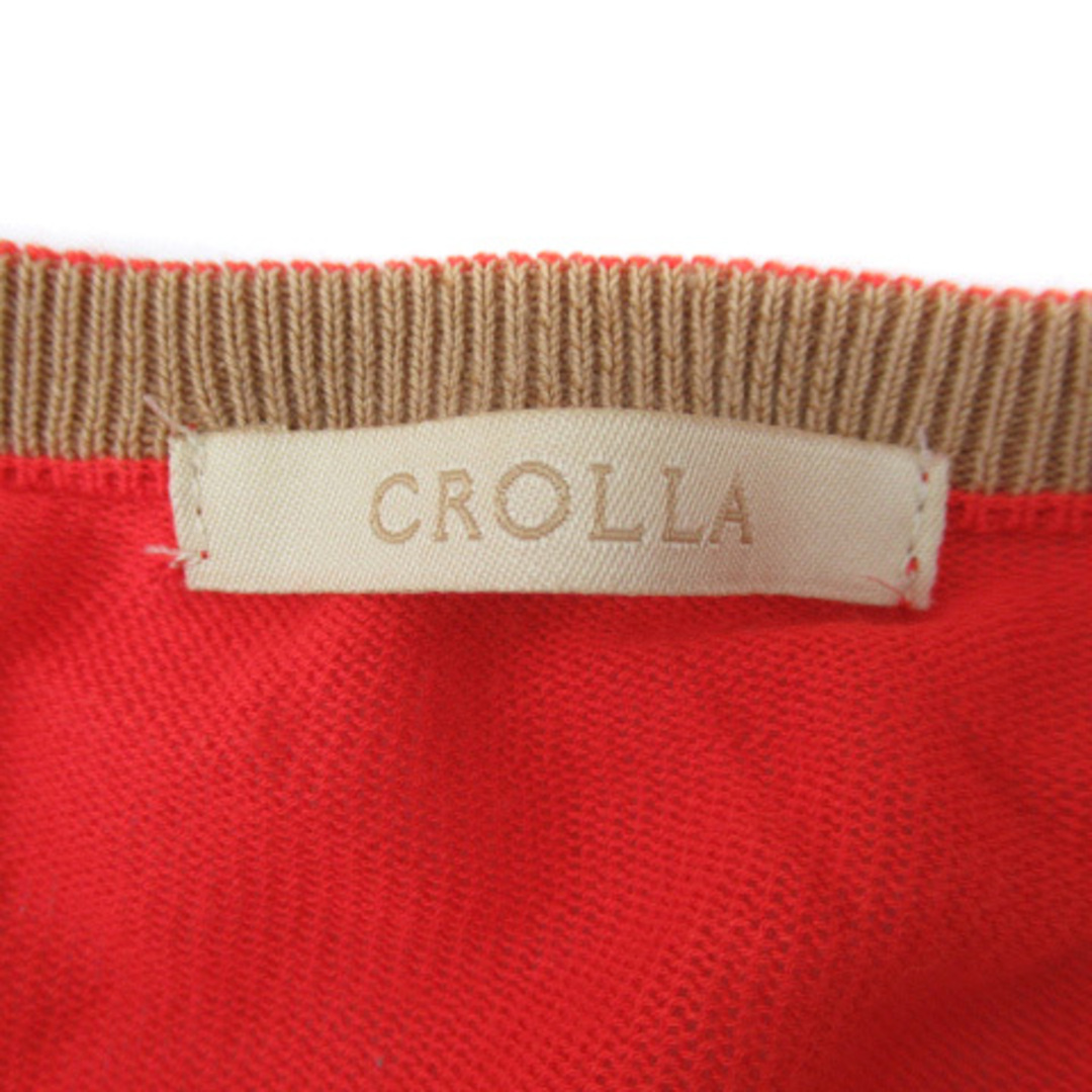 CROLLA(クローラ)のクローラ crolla カーディガン ミドル丈 Vネック 無地 赤 レッド レディースのトップス(カーディガン)の商品写真