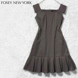 フォクシーニューヨーク(FOXEY NEW YORK)の【美品】FOXEY NEW YORK  Aライン ワンピース 大きいサイズ(ひざ丈ワンピース)