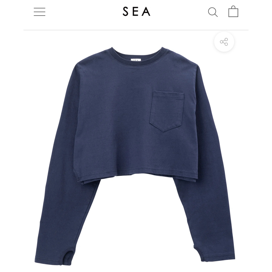 SEA(シー)の【美品】新作！　SEA rie  ヘビーコットンショートポケットTEE レディースのトップス(Tシャツ(長袖/七分))の商品写真