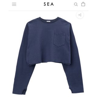 【美品】新作！　SEA rie  ヘビーコットンショートポケットTEE