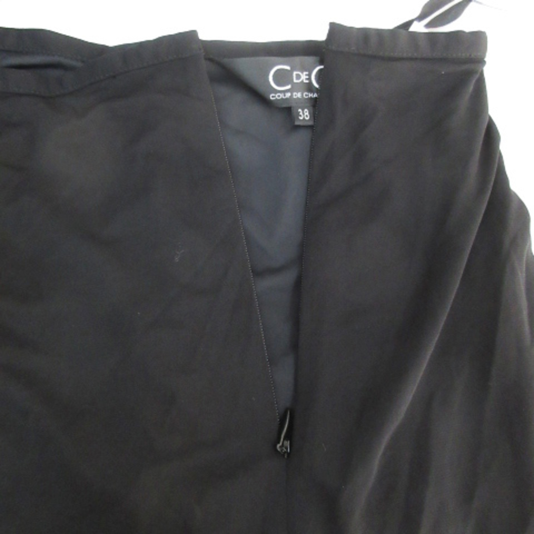 COUP DE CHANCE(クードシャンス)のクードシャンス フレアスカート ミモレ丈 無地 38 黒 ブラック /FF52 レディースのスカート(ひざ丈スカート)の商品写真