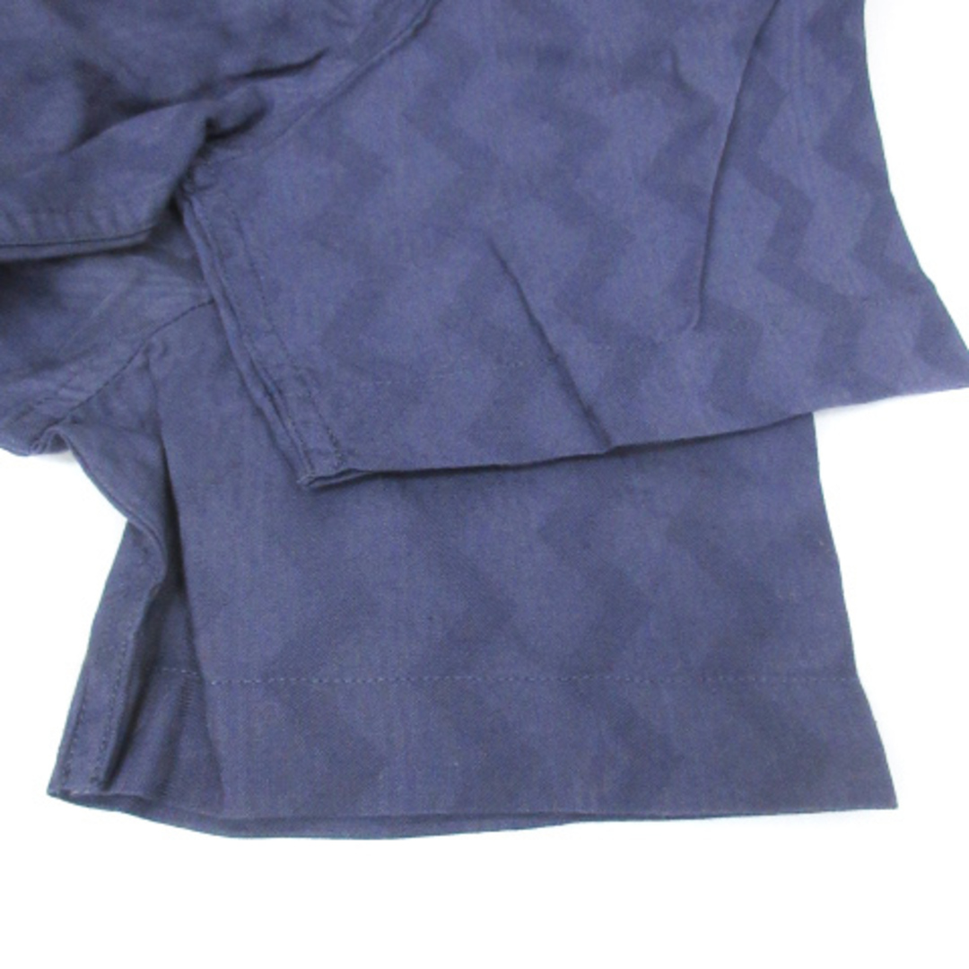 RENOMA(レノマ)のレノマ カジュアルシャツ 半袖 シェブロン柄 ストライプ柄 M 紺 ネイビー メンズのトップス(シャツ)の商品写真