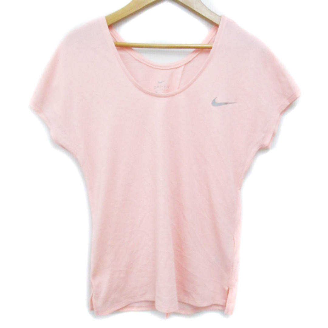 NIKE(ナイキ)のナイキ DRI-FIT Tシャツ カットソー 半袖 Uネック ロゴ S ピンク レディースのトップス(Tシャツ(半袖/袖なし))の商品写真